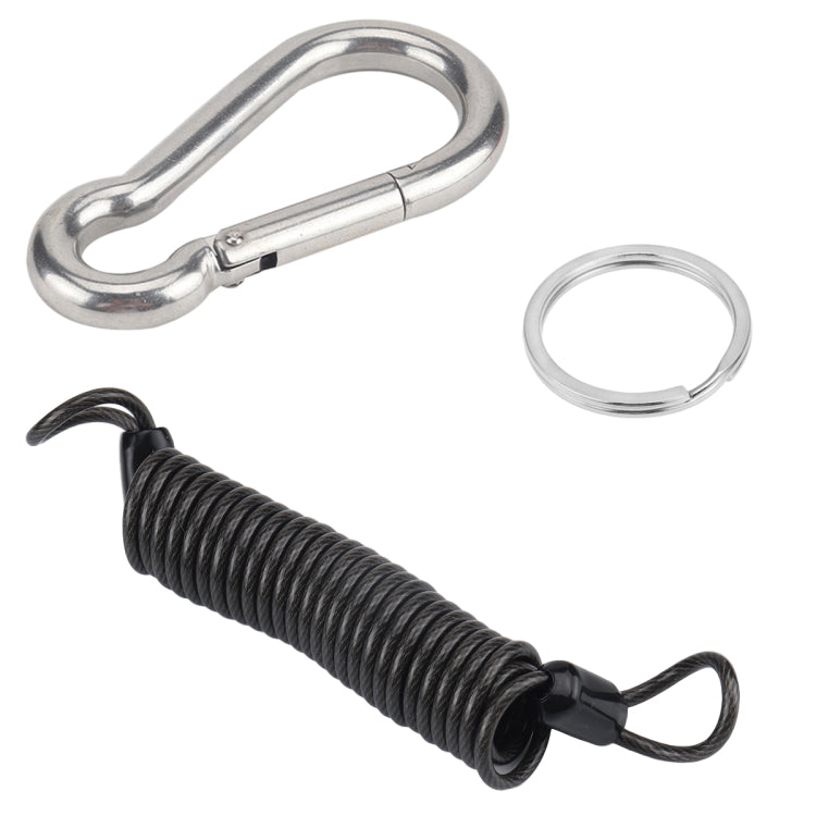 RV Trailer Spring Safety Rope Breakaway Cable, Safety Buckle Size:M8 x 80mm(Dark Grey) - Towing Bars by PMC TechLife | Online Shopping South Africa | PMC TechLife | Buy Now Pay Later Mobicred