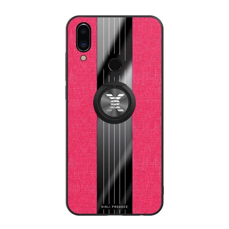 For Meizu Note 9 XINLI Stitching Cloth Texture Shockproof TPU Protective Case with Ring Holder(Red) - Meizu by XINLI | Online Shopping South Africa | PMC Jewellery | Buy Now Pay Later Mobicred