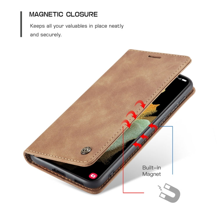 For Samsung Galaxy S21 Ultra 5G CaseMe 013 Multifunctional Horizontal Flip Leather Case with Holder & Card Slot & Wallet(Brown) - Galaxy S21 Ultra 5G Cases by CaseMe | Online Shopping South Africa | PMC Jewellery | Buy Now Pay Later Mobicred