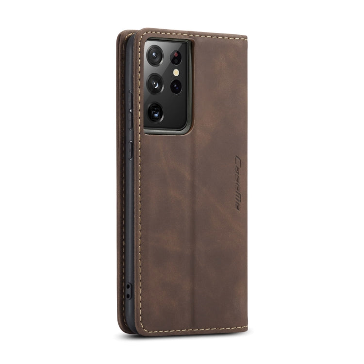 For Samsung Galaxy S21 Ultra 5G CaseMe 013 Multifunctional Horizontal Flip Leather Case with Holder & Card Slot & Wallet(Coffee) - Galaxy S21 Ultra 5G Cases by CaseMe | Online Shopping South Africa | PMC Jewellery | Buy Now Pay Later Mobicred