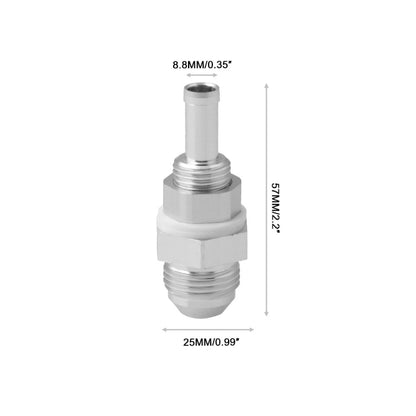 AN8 Straight to 3/8 inch Hose Barb Double Fuel Pump Tank Fitting Bulkhead Adapter Fitting - Engine Fittings by PMC Jewellery | Online Shopping South Africa | PMC Jewellery | Buy Now Pay Later Mobicred