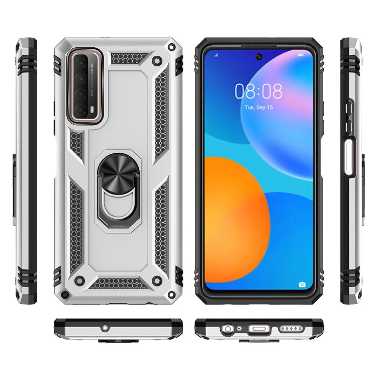 For Huawei P Smart 2021 Shockproof TPU + PC Protective Case with 360 Degree Rotating Holder(Silver) - free shipping - PMC TechLife - Order now!