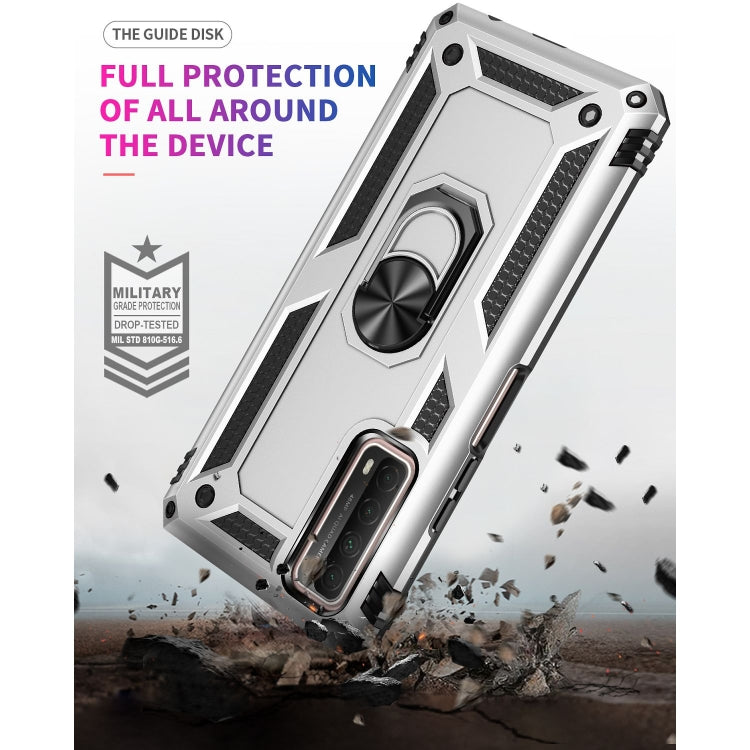 For Huawei P Smart 2021 Shockproof TPU + PC Protective Case with 360 Degree Rotating Holder(Silver) - free shipping - PMC TechLife - Order now!