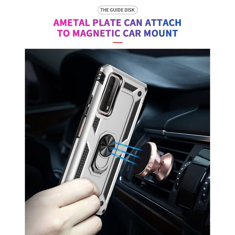 For Huawei P Smart 2021 Shockproof TPU + PC Protective Case with 360 Degree Rotating Holder(Silver) - free shipping - PMC TechLife - Order now!
