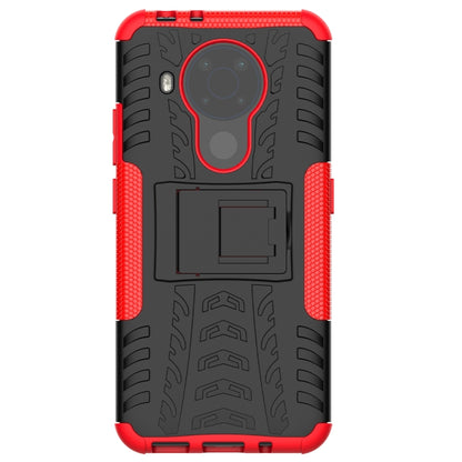 For Nokia 3.4 / 5.4 Tire Texture Shockproof TPU+PC Protective Case with Holder(Red) - Nokia Cases by PMC Jewellery | Online Shopping South Africa | PMC Jewellery | Buy Now Pay Later Mobicred