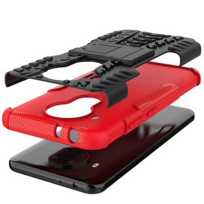 For Nokia 3.4 / 5.4 Tire Texture Shockproof TPU+PC Protective Case with Holder(Red) - Nokia Cases by PMC Jewellery | Online Shopping South Africa | PMC Jewellery | Buy Now Pay Later Mobicred