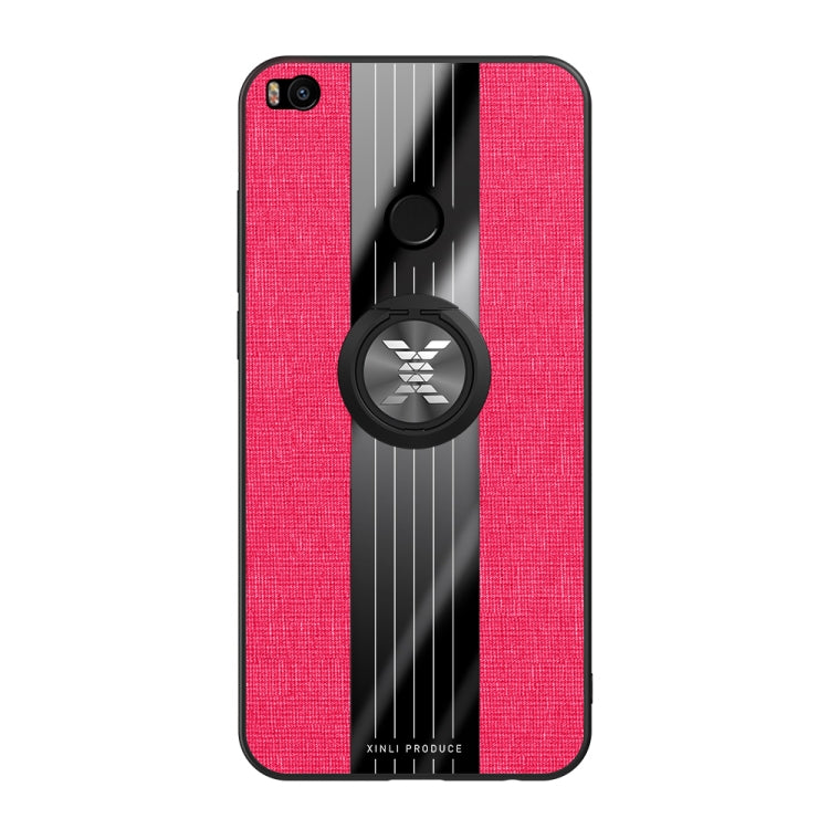 For Xiaomi Mi Max 2 XINLI Stitching Cloth Texture Shockproof TPU Protective Case with Ring Holder(Red) - Xiaomi Cases by XINLI | Online Shopping South Africa | PMC TechLife | Buy Now Pay Later Mobicred