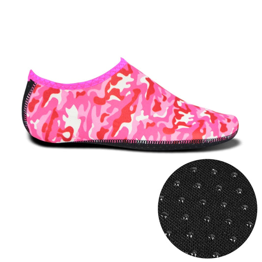 Non-slip Plastic Grain Texture Thick Cloth Sole Printing Diving Shoes and Socks, One Pair(Rose Red Figured) - Swimming Fins & Diving Shoes by PMC Jewellery | Online Shopping South Africa | PMC Jewellery | Buy Now Pay Later Mobicred