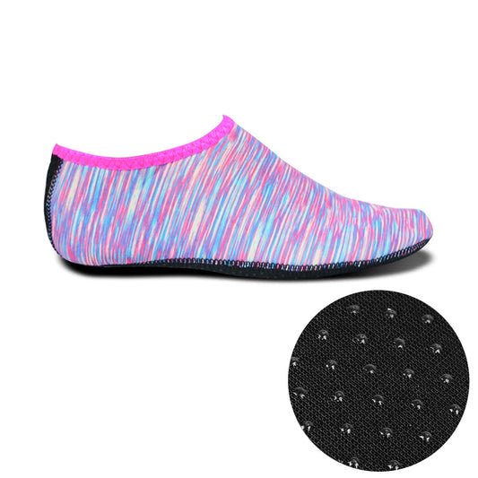 Non-slip Plastic Grain Texture Thick Cloth Sole Printing Diving Shoes and Socks, One Pair, Size:L (Purple Lines) - Swimming Fins & Diving Shoes by PMC Jewellery | Online Shopping South Africa | PMC Jewellery | Buy Now Pay Later Mobicred