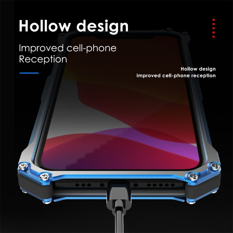 For iPhone 11 Pro R-JUST Shockproof Dustproof Armor Metal Protective Case(Blue) - iPhone 11 Pro Cases by R-JUST | Online Shopping South Africa | PMC Jewellery