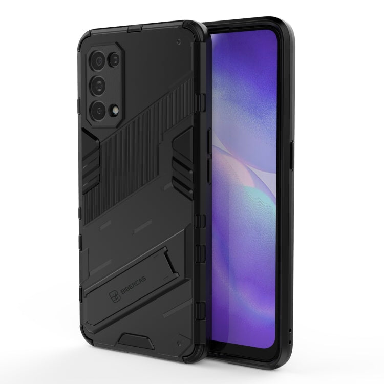 For OPPO Reno5 5G Punk Armor 2 in 1 PC + TPU Shockproof Case with Invisible Holder(Black) - OPPO Cases by PMC Jewellery | Online Shopping South Africa | PMC Jewellery | Buy Now Pay Later Mobicred