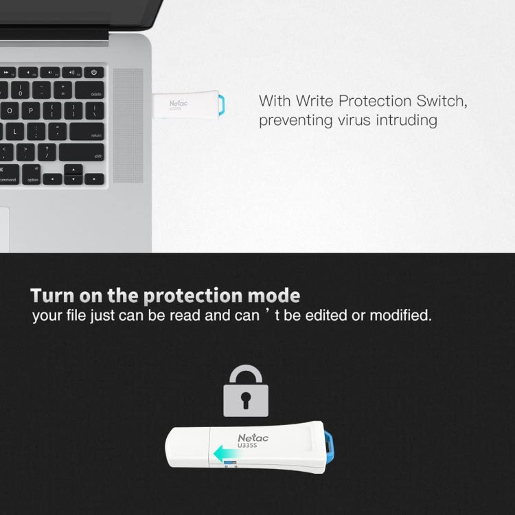 Netac U335S USB 3.0 High Speed Antivirus Write Protection USB Flash Drives U Disk, Capacity:128GB - free shipping - PMC Jewellery - Order now!