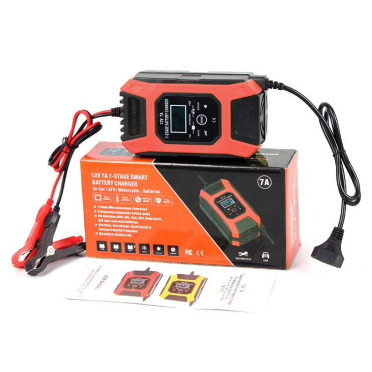 FOXSUR Car / Motorcycle Repair Charger 12V 7A 7-stage + Multi-battery Mode Lead-acid Battery Charger, Plug Type:US Plug(Red) - Battery Charger by FOXSUR | Online Shopping South Africa | PMC Jewellery | Buy Now Pay Later Mobicred