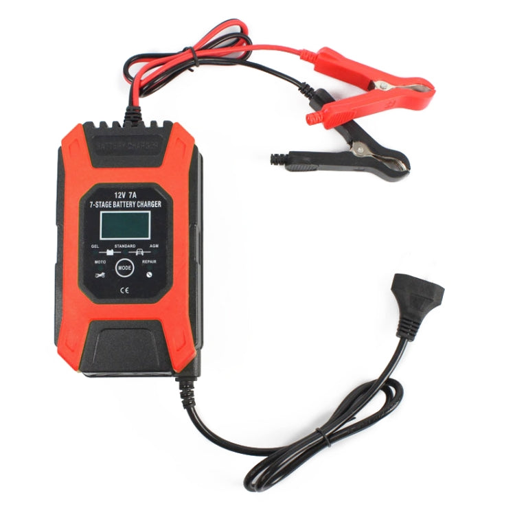 FOXSUR Car / Motorcycle Repair Charger 12V 7A 7-stage + Multi-battery Mode Lead-acid Battery Charger, Plug Type:EU Plug(Red) - Battery Charger by FOXSUR | Online Shopping South Africa | PMC Jewellery | Buy Now Pay Later Mobicred