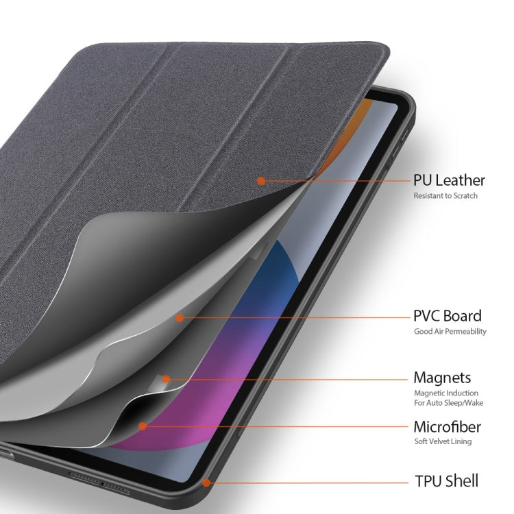 For iPad Pro 11 2022 / 2021 / 2020 DUX DUCIS Domo Series Horizontal Flip Magnetic TPU + PU Leather Tablet Case with Three-folding Holder & Pen Slot & Sleep / Wake-up Function(Black) - iPad Pro 11 (2022/2021) Cases by DUX DUCIS | Online Shopping South Africa | PMC Jewellery | Buy Now Pay Later Mobicred