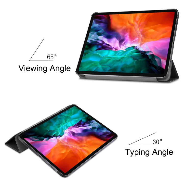 For  iPad Air 13 2024 / Pro 12.9 2022 Custer Texture 3-folding Smart Leather Tablet Case(Black) - iPad Pro 12.9 (2022/2021) Cases by PMC TechLife | Online Shopping South Africa | PMC TechLife | Buy Now Pay Later Mobicred
