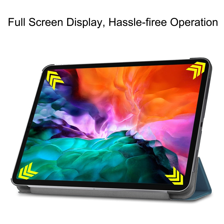 For  iPad Air 13 2024 / Pro 12.9 2022 Custer Texture 3-folding Smart Leather Tablet Case(Dark Green) - iPad Pro 12.9 (2022/2021) Cases by PMC TechLife | Online Shopping South Africa | PMC TechLife | Buy Now Pay Later Mobicred