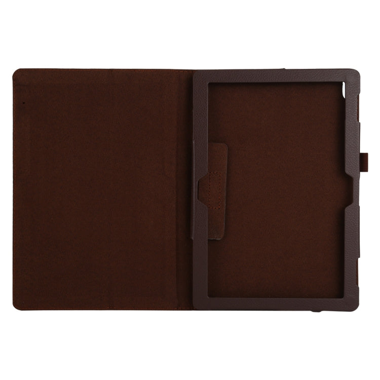 For Lenovo Tab 4 10 Plus (TB-X704) / Tab 4 10 (TB-X304) Litchi Texture Solid Color Horizontal Flip Leather Case with Holder & Pen Slot(Brown) - Lenovo by PMC Jewellery | Online Shopping South Africa | PMC Jewellery | Buy Now Pay Later Mobicred