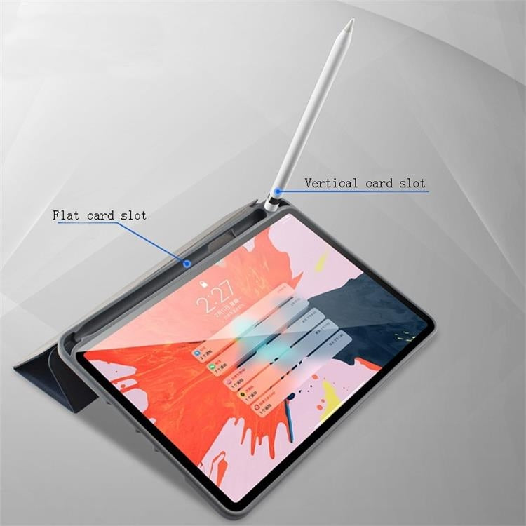 For iPad 10.2 Mutural YASHI Series TPU + PU Cloth Pattern Texture Horizontal Flip Leather Case with Three-folding Holder & Pen Slot & Wake-up / Sleep Function(Black) - free shipping - PMC TechLife - Order now!