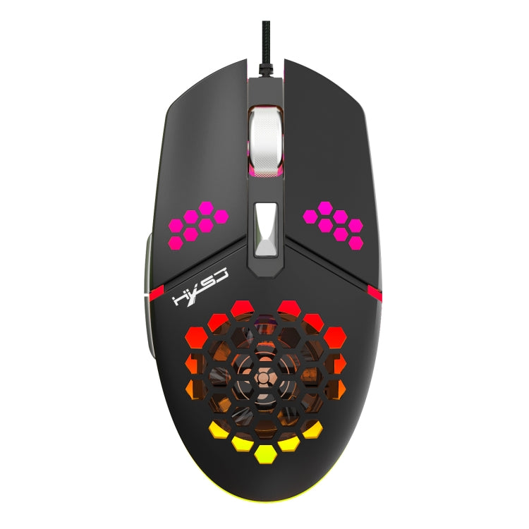 HXSJ J400 6 Keys 8000DPI RGB Light Fan Cooling Gaming Wired Mouse - Wired Mice by HXSJ | Online Shopping South Africa | PMC Jewellery | Buy Now Pay Later Mobicred