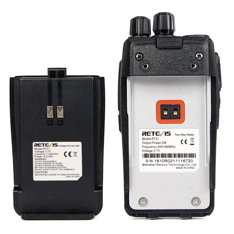 1 Pair RETEVIS RT21 2.5W US Frequency 400-480MHz 16CH Handheld Walkie Talkie, US Plug - free shipping - PMC Jewellery - Order now!