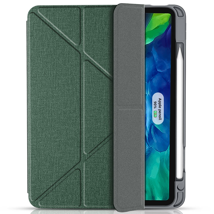 For iPad Pro 12.9 2022 / 2021 / 2020 Mutural Multi-fold Smart Leather Tablet Case(Dark Green) - free shipping - PMC TechLife - Order now!