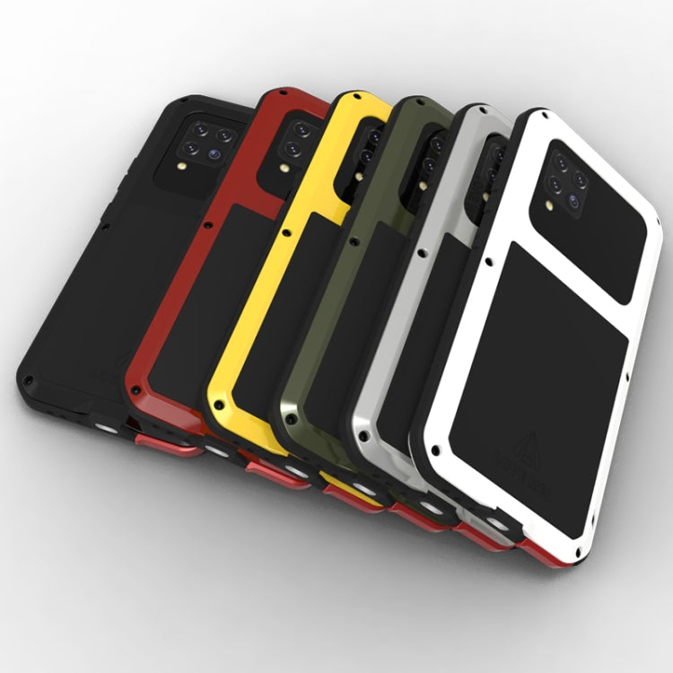 For Samsung Galaxy A42 LOVE MEI Metal Shockproof Waterproof Dustproof Protective Case with Glass(White) - free shipping - PMC TechLife - Order now!