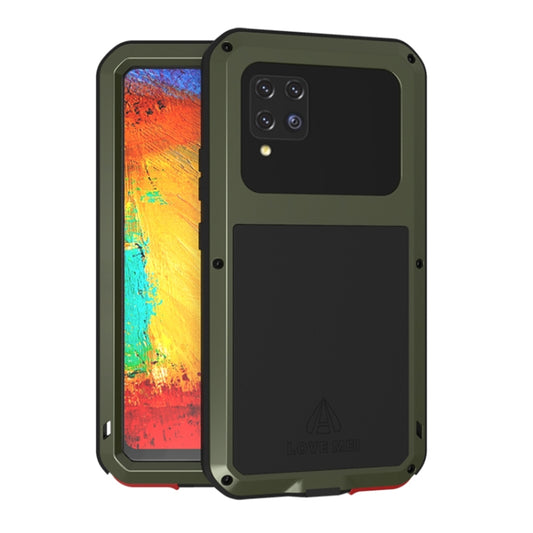 For Samsung Galaxy A42 LOVE MEI Metal Shockproof Waterproof Dustproof Protective Case with Glass(Army Green) - Galaxy Phone Cases by LOVE MEI | Online Shopping South Africa | PMC Jewellery | Buy Now Pay Later Mobicred