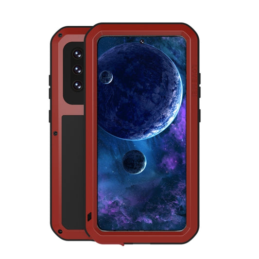 For Samsung Galaxy A52 5G / 4G LOVE MEI Metal Shockproof Waterproof Dustproof Protective Case with Glass(Red) - Galaxy Phone Cases by LOVE MEI | Online Shopping South Africa | PMC Jewellery | Buy Now Pay Later Mobicred