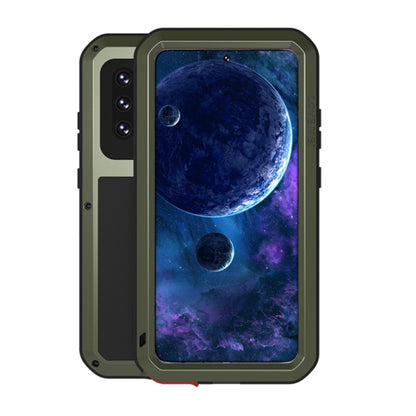 For Samsung Galaxy A52 5G / 4G LOVE MEI Metal Shockproof Waterproof Dustproof Protective Case with Glass(Army Green) - Galaxy Phone Cases by LOVE MEI | Online Shopping South Africa | PMC Jewellery