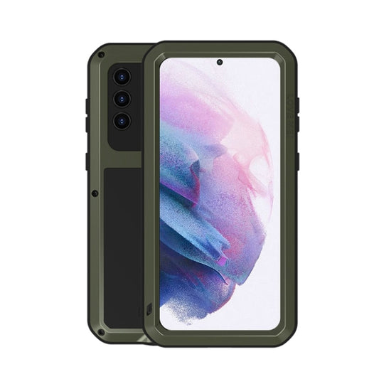 For Samsung Galaxy S21+ 5G LOVE MEI Metal Shockproof Waterproof Dustproof Protective Case with Glass(Army Green) - Galaxy S21+ 5G Cases by LOVE MEI | Online Shopping South Africa | PMC Jewellery