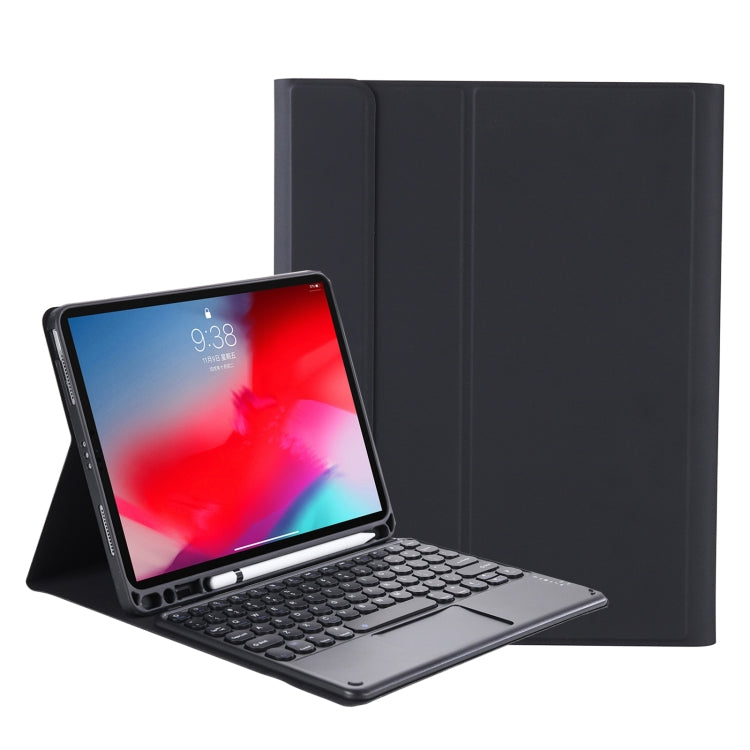 YT098B-A Detachable Candy Color Skin Feel Texture Round Keycap Bluetooth Keyboard Leather Case with Touch Control For  iPad Air 4 10.9 2020 / Air 5 10.9 2022 (Black) - For iPad Air by PMC TechLife | Online Shopping South Africa | PMC TechLife