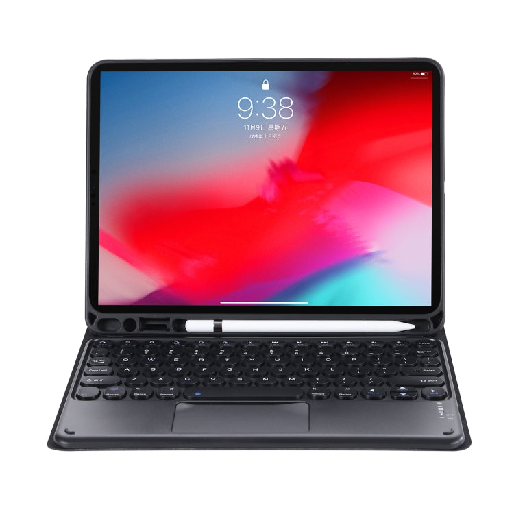 YT098B-A Detachable Candy Color Skin Feel Texture Round Keycap Bluetooth Keyboard Leather Case with Touch Control For  iPad Air 4 10.9 2020 / Air 5 10.9 2022 (Black) - For iPad Air by PMC TechLife | Online Shopping South Africa | PMC TechLife