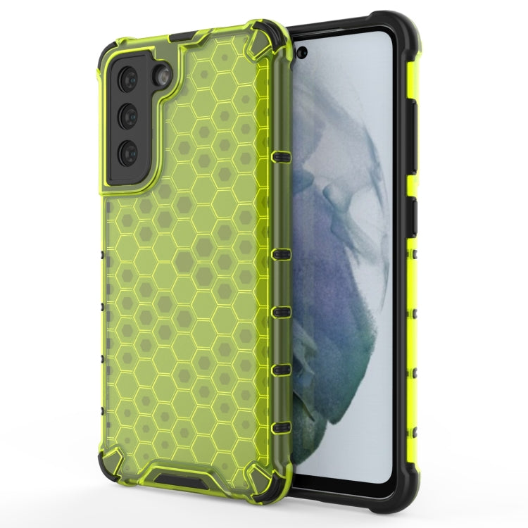 For Samsung Galaxy S21 FE Shockproof Honeycomb PC + TPU Case(Green) - Galaxy Phone Cases by PMC Jewellery | Online Shopping South Africa | PMC Jewellery | Buy Now Pay Later Mobicred