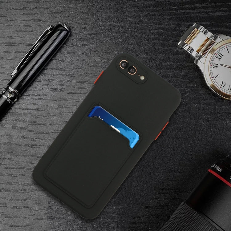Card Slot Design Shockproof TPU Protective Case For iPhone 8 Plus & 7 Plus(Black) - More iPhone Cases by PMC TechLife | Online Shopping South Africa | PMC TechLife