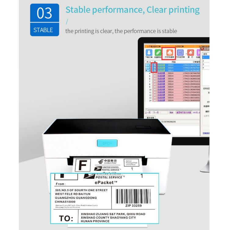 POS-9220 100x150mm Thermal Express Bill Self-adhesive Label Printer, USB with Holder Version, EU Plug - Printer by PMC Jewellery | Online Shopping South Africa | PMC Jewellery | Buy Now Pay Later Mobicred