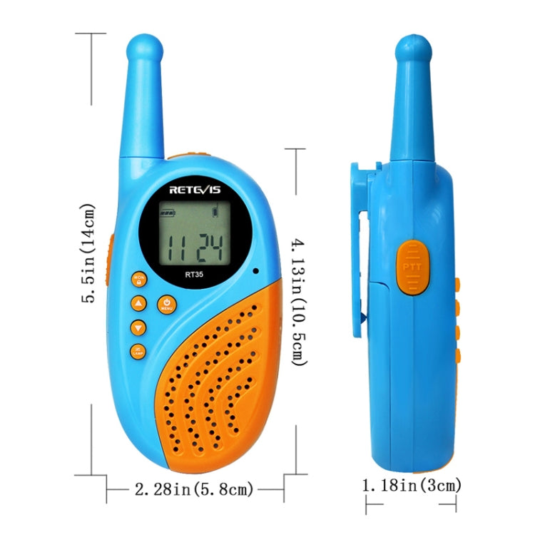 1 Pair RETEVIS RT-35 0.5W US Frequency 462.550-467.7125MHz 22CHS Children Handheld Walkie Talkie(Blue) - Children by RETEVIS | Online Shopping South Africa | PMC Jewellery | Buy Now Pay Later Mobicred