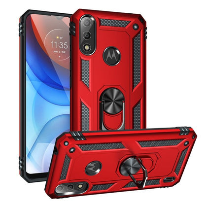 For Motorola Moto E7 Power (2021) Shockproof TPU + PC Protective Case with 360 Degree Rotating Holder(Red) - Motorola Cases by PMC Jewellery | Online Shopping South Africa | PMC Jewellery | Buy Now Pay Later Mobicred