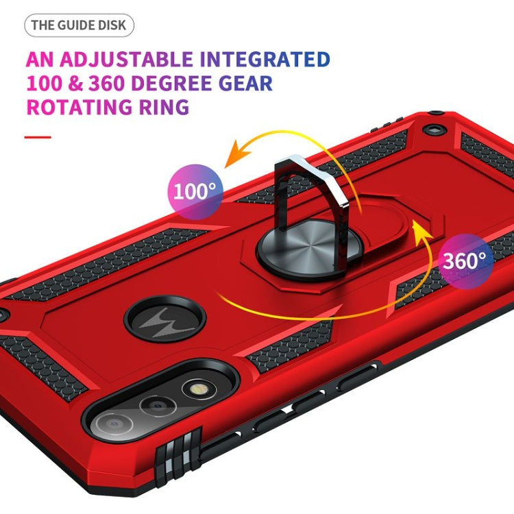 For Motorola Moto E7 Power (2021) Shockproof TPU + PC Protective Case with 360 Degree Rotating Holder(Red) - Motorola Cases by PMC TechLife | Online Shopping South Africa | PMC TechLife | Buy Now Pay Later Mobicred
