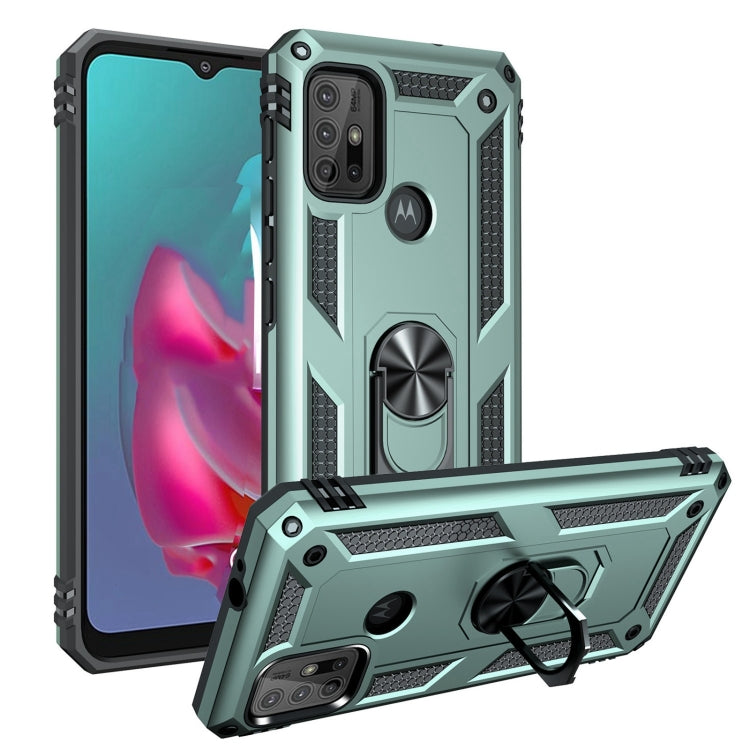 For Motorola Moto G10 / G30 Shockproof TPU + PC Protective Case with 360 Degree Rotating Holder(Green) - Motorola Cases by PMC TechLife | Online Shopping South Africa | PMC TechLife | Buy Now Pay Later Mobicred