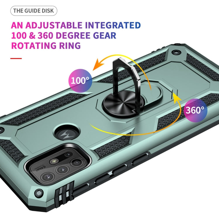 For Motorola Moto G10 / G30 Shockproof TPU + PC Protective Case with 360 Degree Rotating Holder(Green) - Motorola Cases by PMC TechLife | Online Shopping South Africa | PMC TechLife | Buy Now Pay Later Mobicred