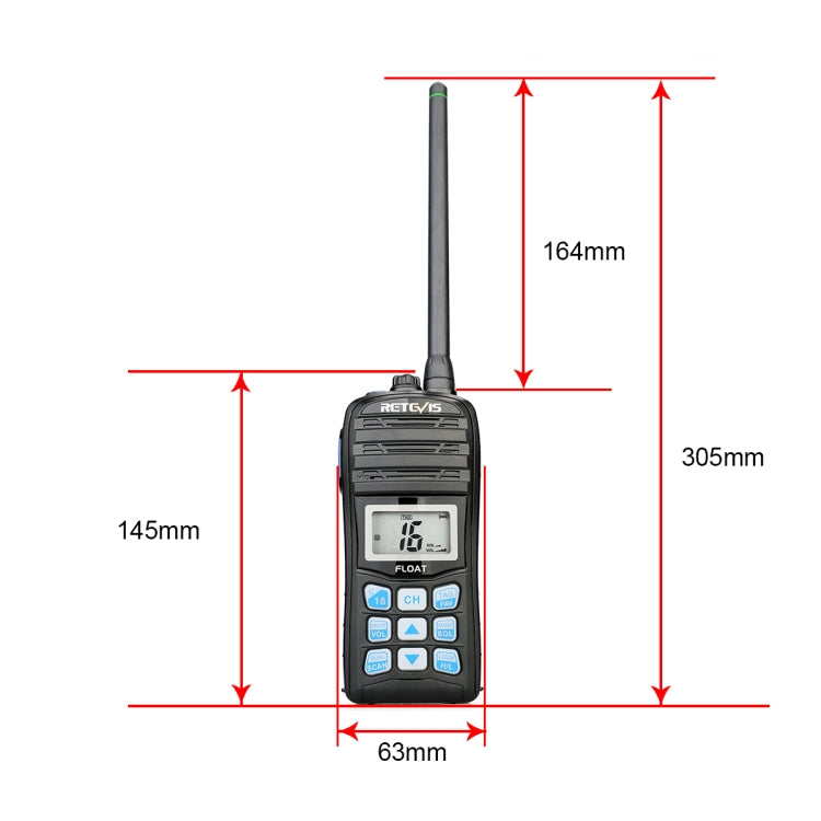 RETEVIS RT55 5W 156.000-161.450MHz+156.050-163.425MHz Waterproof Two Way Radio Handheld Walkie Talkie(Black) - Handheld Walkie Talkie by RETEVIS | Online Shopping South Africa | PMC Jewellery | Buy Now Pay Later Mobicred