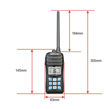 RETEVIS RT55 5W 156.000-161.450MHz+156.050-163.425MHz Waterproof Two Way Radio Handheld Walkie Talkie(Black) - Handheld Walkie Talkie by RETEVIS | Online Shopping South Africa | PMC Jewellery | Buy Now Pay Later Mobicred