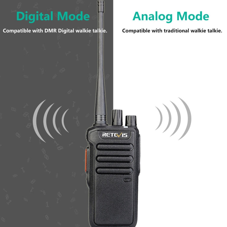 RETEVIS RT43 5W UHF 400-480MHz 32CHS DMR Digital Two Way Radio Handheld Walkie Talkie, US Plug(Black) - Handheld Walkie Talkie by RETEVIS | Online Shopping South Africa | PMC Jewellery | Buy Now Pay Later Mobicred