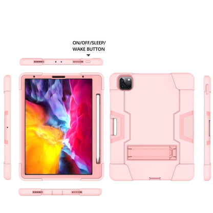 Contrast Color Robot Shockproof Silicone + PC Protective Case with Holder & Pen Slot For iPad Pro 12.9 (2018) / (2020)(Rose Gold) - iPad Pro 12.9 (2018) Cases by PMC Jewellery | Online Shopping South Africa | PMC Jewellery