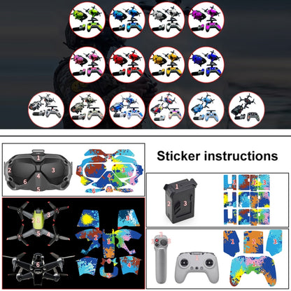 FPV-TZ-SF 4 in 1 Waterproof Anti-Scratch Decal Skin Wrap Stickers Personalized Film Kits for DJI FPV Drone & Goggles V2 & Remote Control & Rocker(Camouflage Pattern) - Protective Film & Stickers by PMC Jewellery | Online Shopping South Africa | PMC Jewellery | Buy Now Pay Later Mobicred