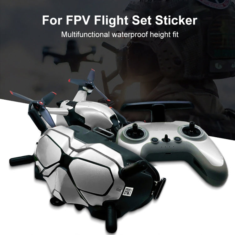 FPV-TZ-SF 4 in 1 Waterproof Anti-Scratch Decal Skin Wrap Stickers Personalized Film Kits for DJI FPV Drone & Goggles V2 & Remote Control & Rocker(Blue Shark) - Protective Film & Stickers by PMC Jewellery | Online Shopping South Africa | PMC Jewellery | Buy Now Pay Later Mobicred