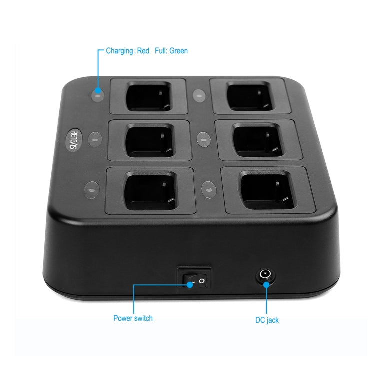 RETEVIS RTC777 Six-Way Walkie Talkie Charger for Retevis H777, EU Plug - free shipping - PMC Jewellery - Order now!