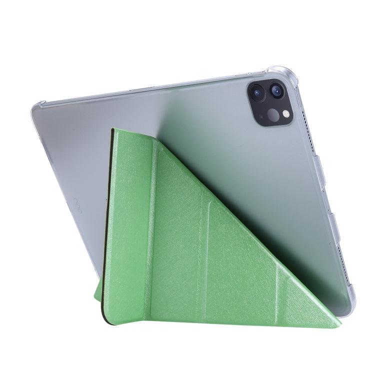 For iPad Air 13 2024 / iPad Pro 12.9 2022 / 2021 Silk Texture Horizontal Deformation Flip Leather Tablet Case with Holder(Green) - iPad Pro 12.9 (2022/2021) Cases by PMC Jewellery | Online Shopping South Africa | PMC Jewellery | Buy Now Pay Later Mobicred