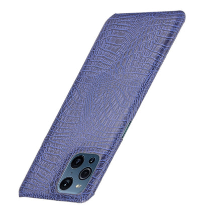 For OPPO Find X3 / X3 Pro Shockproof Crocodile Texture PC + PU Case(Blue) - OPPO Cases by PMC Jewellery | Online Shopping South Africa | PMC Jewellery | Buy Now Pay Later Mobicred